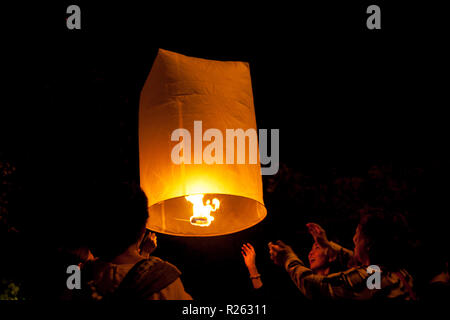 Chiang Mai festival in Thailand, a traditional festival, Yi Peng Lantern. Stock Photo
