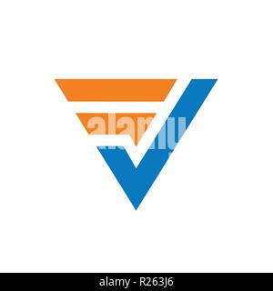 Initial Letter FV or VF Logo. Clean and simple logo template. Features: EPS vector file format. Stock Vector