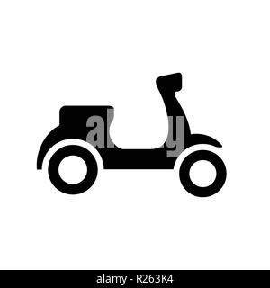 Black and White scooter silhouette, isolated on white background. Vector Illustration. Stock Vector