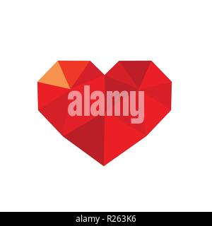 Triangular Heart Love Symbol Vector. Available in EPS vector format. Isolated on white background. Stock Vector