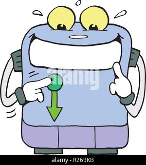 Cartoon Vector illustration of a Robot Machine Stock Vector