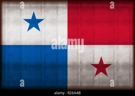 Panama rusty flag illustration. Usable for background and texture. Stock Photo