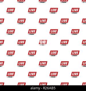 Hot live stream pattern seamless in flat style for any design Stock Vector