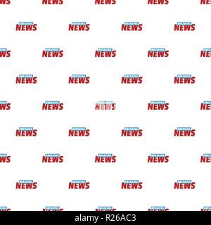 Breaking live news pattern seamless in flat style for any design Stock Vector