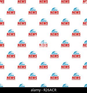 Announcement of breaking news pattern seamless in flat style for any design Stock Vector
