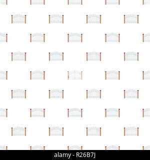 Park fence pattern seamless in flat style for any design Stock Vector
