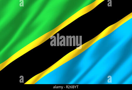Tanzania 3D waving flag illustration. Texture can be used as background ...