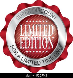 ROUND RED RIBBON ON WHITE BACKGROUND Stock Vector