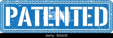 blue grungy stamp illustration with white background Stock Vector