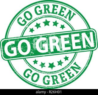 green grungy rubber stamp on white background Stock Vector