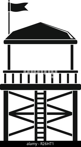 Rescue tower icon. Simple illustration of rescue tower vector icon for ...