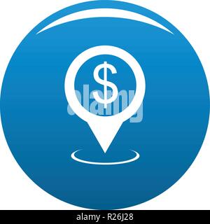 Bank map pointer icon vector blue circle isolated on white background  Stock Vector