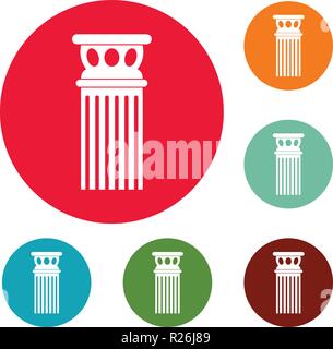 Ancient Ionic pillar icon circle Stock Vector Image & Art - Alamy