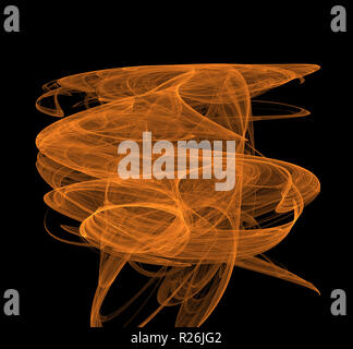 Orange fractal texture on black background. Digital art. 3D rendering. Computer generated image Stock Photo