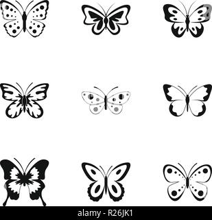 Bombyx icons set. Simple set of 9 bombyx vector icons for web isolated on white background Stock Vector