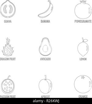 Garden icons set. Outline set of 9 garden vector icons for web isolated on white background Stock Vector
