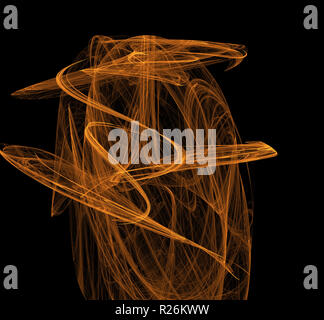 Orange fractal texture on black background. Digital art. 3D rendering. Computer generated image Stock Photo