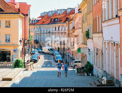 Warsaw, Poland - July 30, 2018: Old Street in Warsaw in Poland Stock Photo