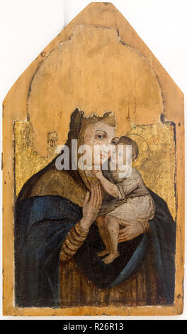 An icon of Virgin Hodegetria (Our Lady of the Way). Around 1730-1750. From a wooden church that was relocated from Mikulasova. Stock Photo