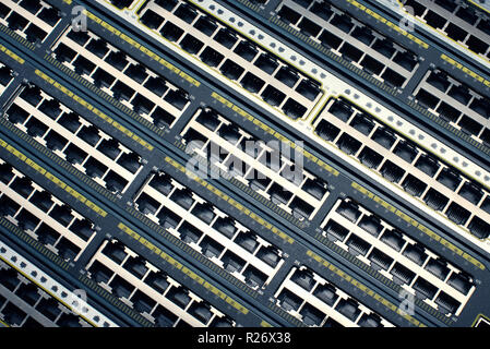 Closeup photo of the router, without cables. Internet Engineering. Stock Photo