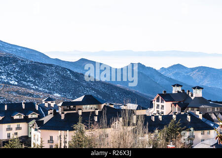 Town of Pradollano ski resort in Spain in Sierra Nevada Stock Photo