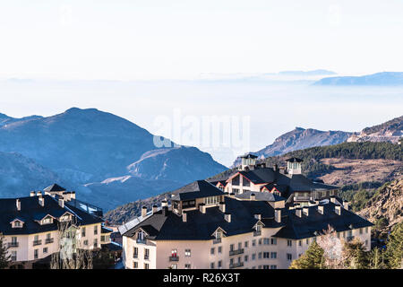 Town of Pradollano ski resort in Spain in Sierra Nevada Stock Photo