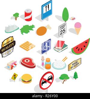 Helvetian icons set, isometric style Stock Vector