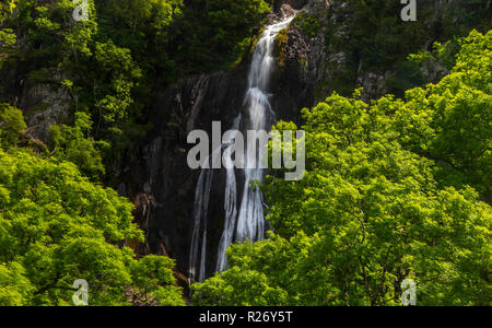 Aber Falls waterfall in the Snowdonia National park, North Wales Stock Photo