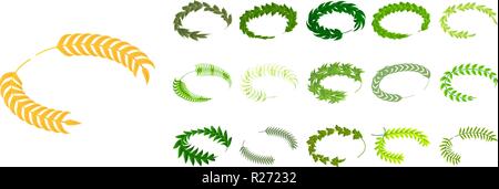 Laurel icon set, isometric style Stock Vector