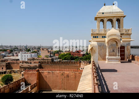 View from the rooftops of the Junagarh Palace at Bikaner in Rajasthan Stock Photo