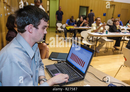 Miami Beach Florida,Miami Beach,Regional Library,Long Range Transportation Plan,public meeting,survey petition polling,information,Hispanic Latin Lati Stock Photo