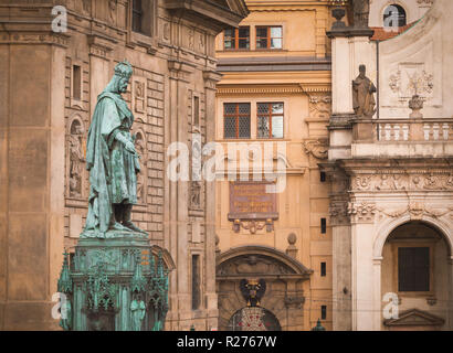 statue of king Charles in Prague Stock Photo