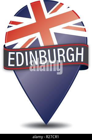 glossy navigation pin with white background Stock Vector