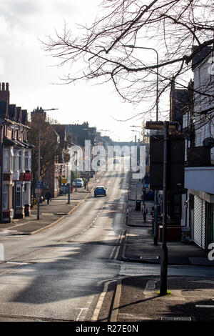 A busy Edleston Road in Crewe Cheshire UK Stock Photo