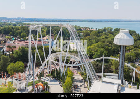 Castelnuovo del Garda,  Italy - September 31 2016: Attraction. Gardaland Theme Amusement Park in Castelnuovo Del Garda, Verona, Italy. Stock Photo