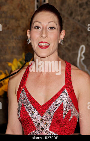 NEW YORK, NY - NOVEMBER 18:  Alyssa Epstein of The Rockettes Visits The Empire State Building In Celebration Of '2015 Radio City Christmas Spectacular' at The Empire State Building on November 18, 2015 in New York City.  (Photo by Steve Mack/S.D. Mack Pictures) Stock Photo