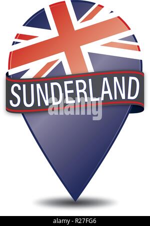 glossy navigation pin with white background Stock Vector
