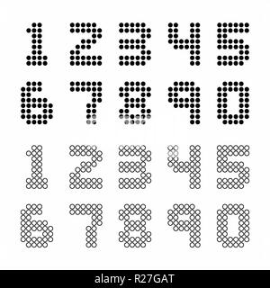 A set of numbers with scoreboard style on white background Stock Vector