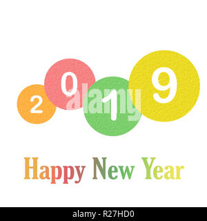 2019 New Year Card Background, Greetings card, Colorful design Stock Photo