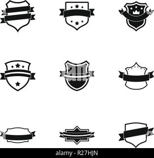 Banderole icons set. Simple set of 9 banderole vector icons for web ...