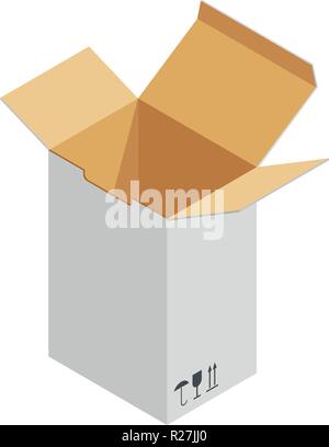 Long box icon. Isometric illustration of long box vector icon for web Stock Vector