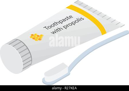 Toothpaste icon. Isometric illustration of toothpaste vector icon for web Stock Vector