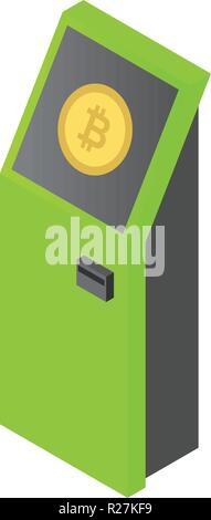 Atm icon. Isometric illustration of atm vector icon for web Stock Vector