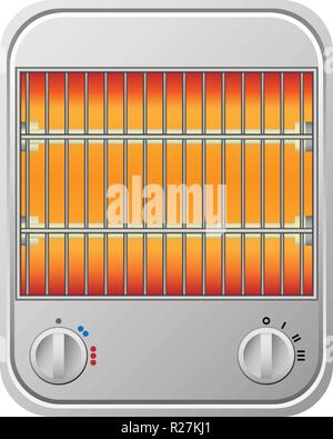 Small heater mockup. Realistic illustration of small heater vector mockup for web Stock Vector