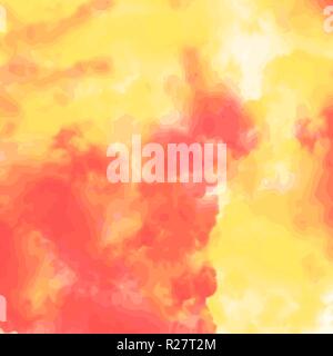 orange and yellow watercolor cloudscape background pattern, vector illustration Stock Vector