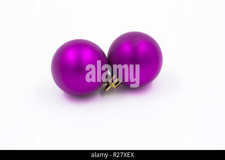 macro set of christmas ornaments in the shape of a bolad in different colors Stock Photo