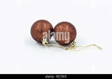 macro set of christmas ornaments in the shape of a bolad in different colors Stock Photo