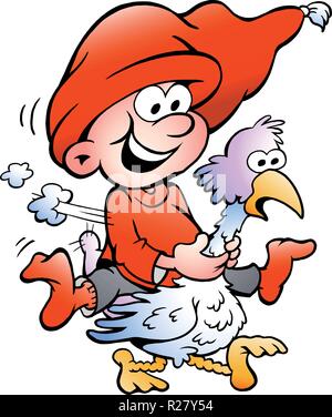 Cartoon Vector illustration of an Duck riding a BBQ grill barrel Stock ...