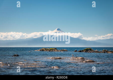 Osorno Volcano and Llanquihue Lake - Frutillar, Chile Stock Photo