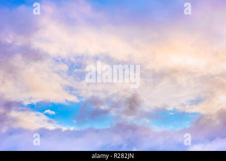the bright multi-colored sky in the autumn dusk Stock Photo